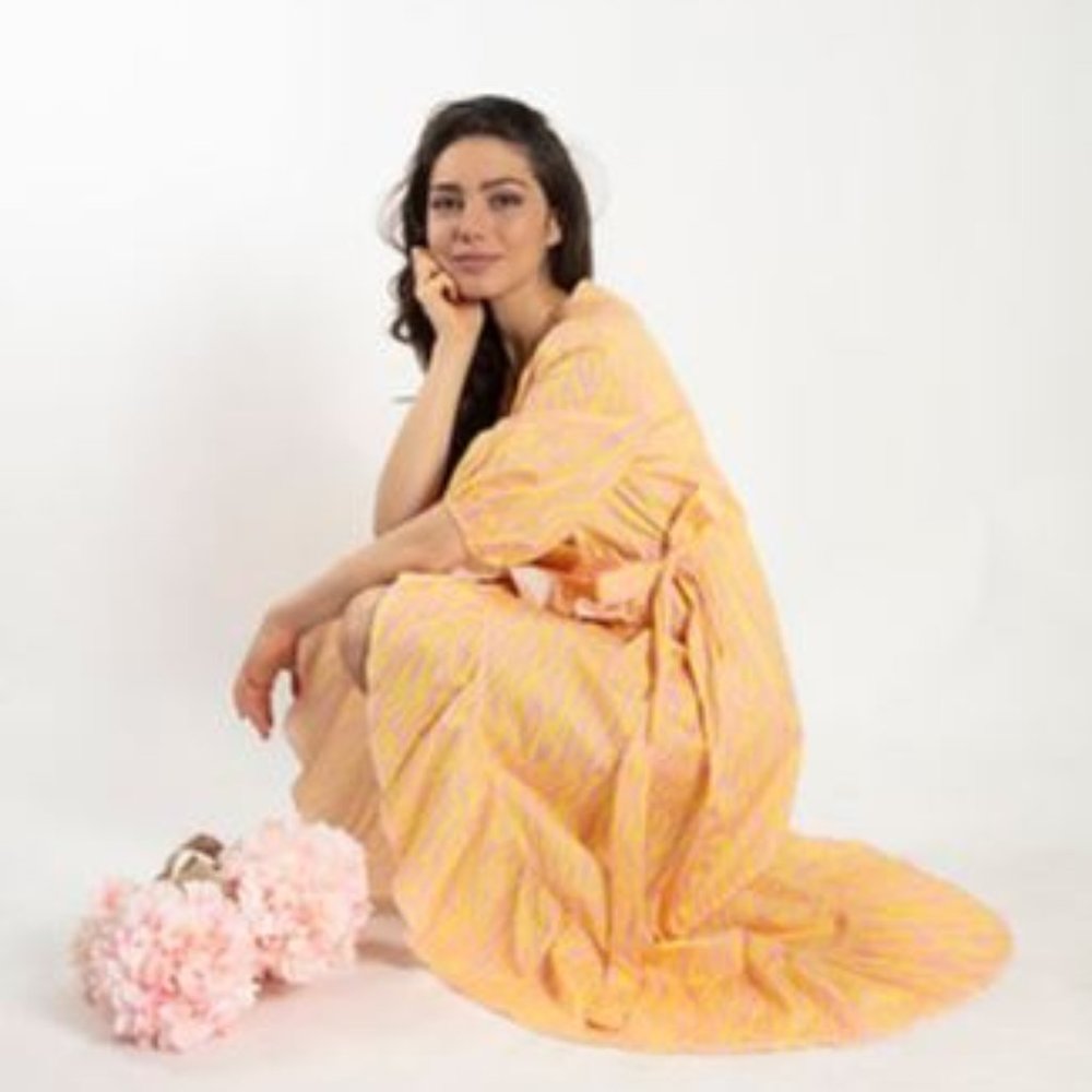 Zebra Print Ruffle Hem Wrap Dress (Dot & Stripe)